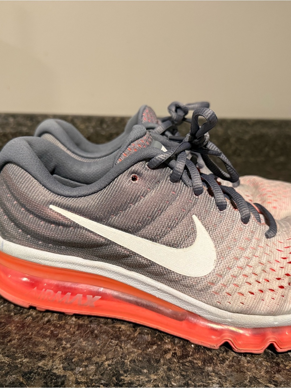 Nike Women's Air Max Running Sneakers - Grey, White & Coral